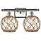 Farmhouse Rope 12"H Brushed Satin Nickel 2-Light Wall Sconce