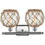 2_Farmhouse Rope 12"H Brushed Satin Nickel 2-Light Wall Sconce more views