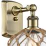 Farmhouse Rope 13" High Antique Brass Sconce w/ Clear and Brown Rope S