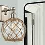 1_Farmhouse Rope 13" High Brushed Nickel Sconce w/ Clear and Brown Rope