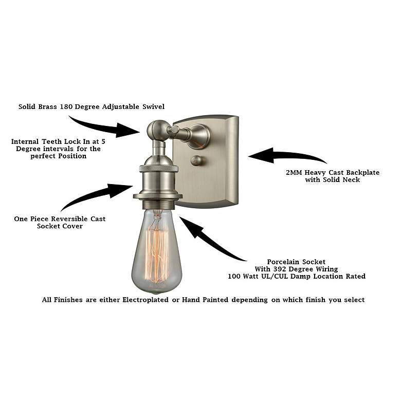 Image 4 Farmhouse Rope 13" High Brushed Nickel Sconce w/ Clear and Brown Rope more views