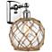 Farmhouse Rope 13" High Chrome Sconce w/ Clear Glass with Brown Rope S