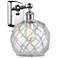 Farmhouse Rope 13" High Chrome Sconce w/ Clear Glass with White Rope S