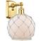 Farmhouse Rope 13" High Gold Sconce w/ White Glass with White Rope Sha