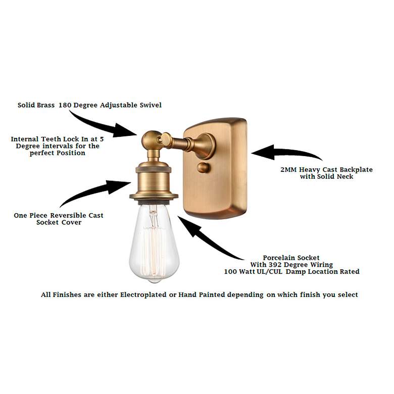 Image 4 Farmhouse Rope 13"H Brushed Brass Sconce w/ White and Brown Rope Shade more views