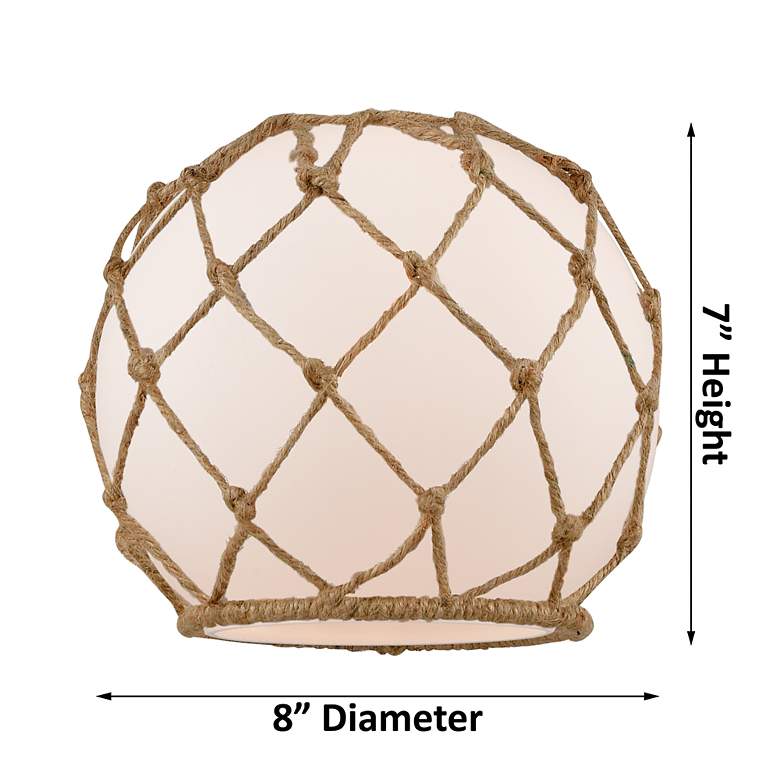 Image 7 Farmhouse Rope 13"H Brushed Brass Sconce w/ White and Brown Rope Shade more views