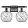 Farmhouse Rope 16"W 2 Light Bronze Bath Light w/ Clear and White Rope 