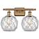 Farmhouse Rope 16"W 2 Light Brushed Brass Bath Light Clear and White S