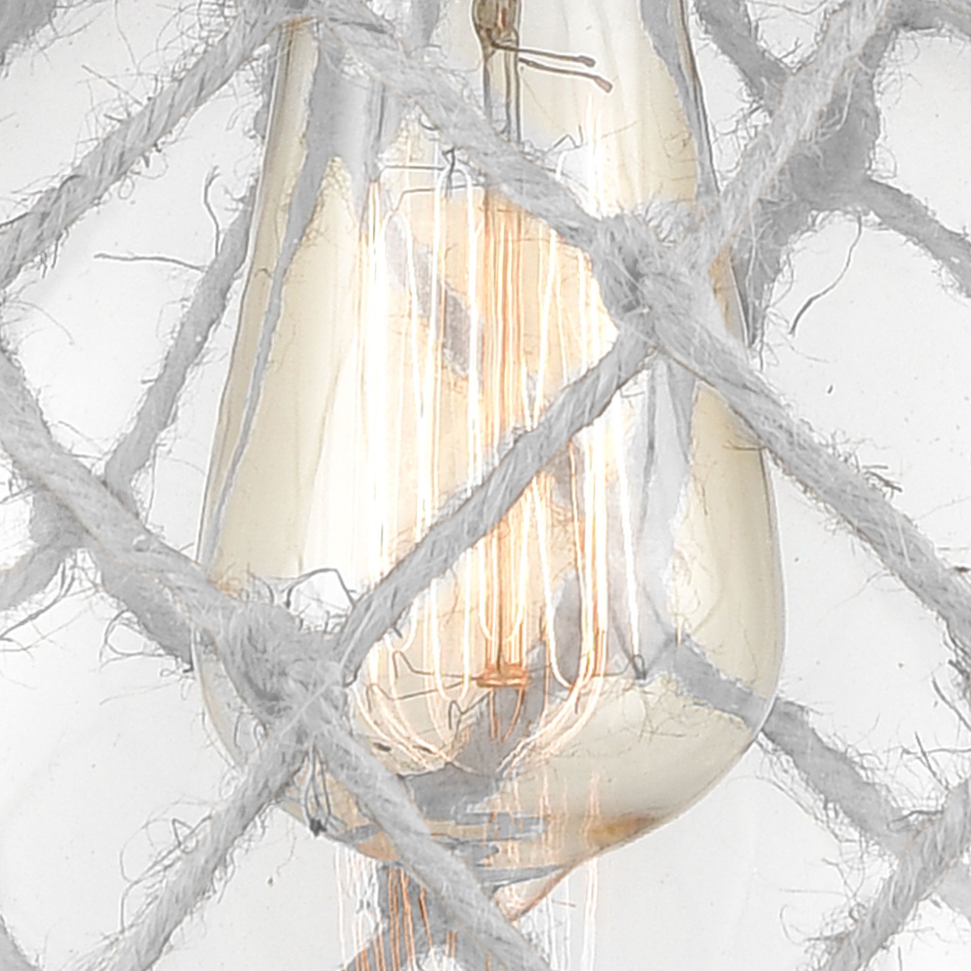 Image 2 Farmhouse Rope 16"W 2 Light Chrome Bath Light w/ Clear and White Rope  more views
