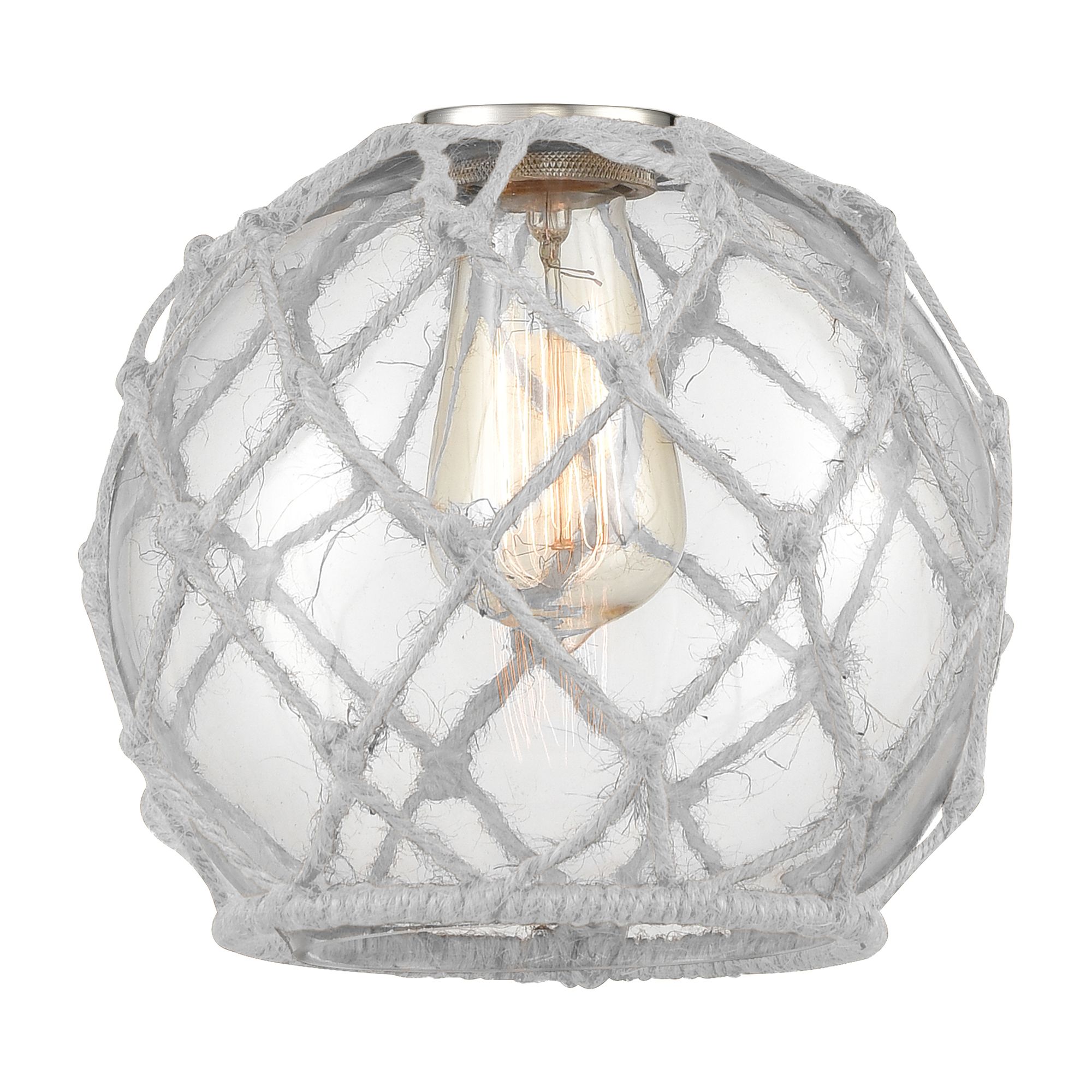 Image 6 Farmhouse Rope 16"W 2 Light Chrome Bath Light w/ Clear and White Rope  more views