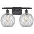 Farmhouse Rope 16"W 2 Light Matte Black Bath Light w/ Clear and White