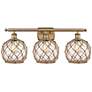 1_Farmhouse Rope 28" Wide Brushed Brass 3-Light Bath Light