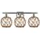 Farmhouse Rope 28"W Brushed Satin Nickel 3-Light Bath Light