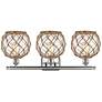 3_Farmhouse Rope 28"W Brushed Satin Nickel 3-Light Bath Light more views