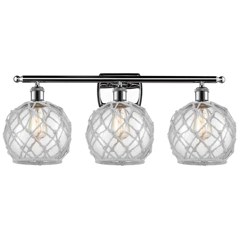 Image 1 Farmhouse Rope 3 Light 26" LED Bath Light - Chrome - Clear - White Rop