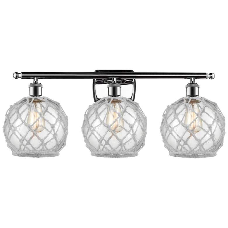 Image 1 Farmhouse Rope 3 Light 26 inch LED Bath Light - Chrome - Clear - White Rop