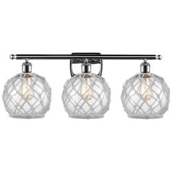 Farmhouse Rope 3 Light 26" LED Bath Light - Chrome - Clear - White Rop
