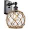 Farmhouse Rope 8" LED Sconce - Bronze - Clear Glass with Brown Rope Sh