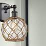 1_Farmhouse Rope 8" LED Sconce - Bronze - Clear Glass with Brown Rope Sh