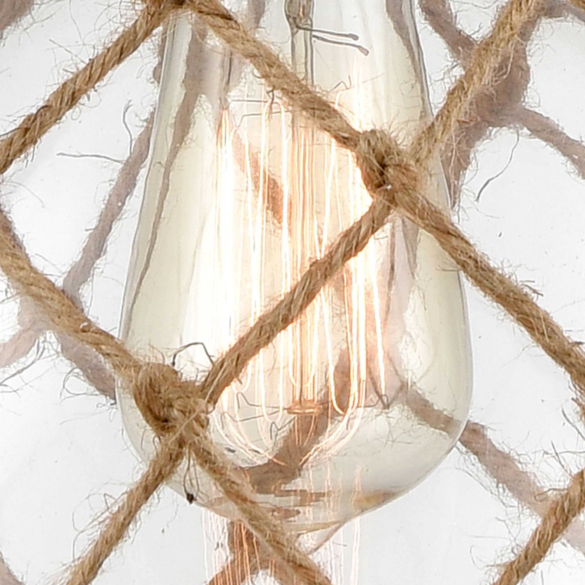 Image 5 Farmhouse Rope 8" LED Sconce - Bronze - Clear Glass with Brown Rope Sh more views