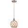 Farmhouse Rope 8" Wide Brushed Satin Nickel Mini Pendant