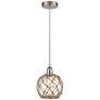 Farmhouse Rope 8" Wide Brushed Satin Nickel Mini Pendant