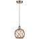 Farmhouse Rope 8" Wide Brushed Satin Nickel Mini Pendant