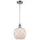 Farmhouse Rope 8"W Chrome Corded Mini Pendant w/ White Rope Shade