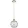 Farmhouse Rope 8"W Polished Nickel Cord Mini Pendant Clear and White S