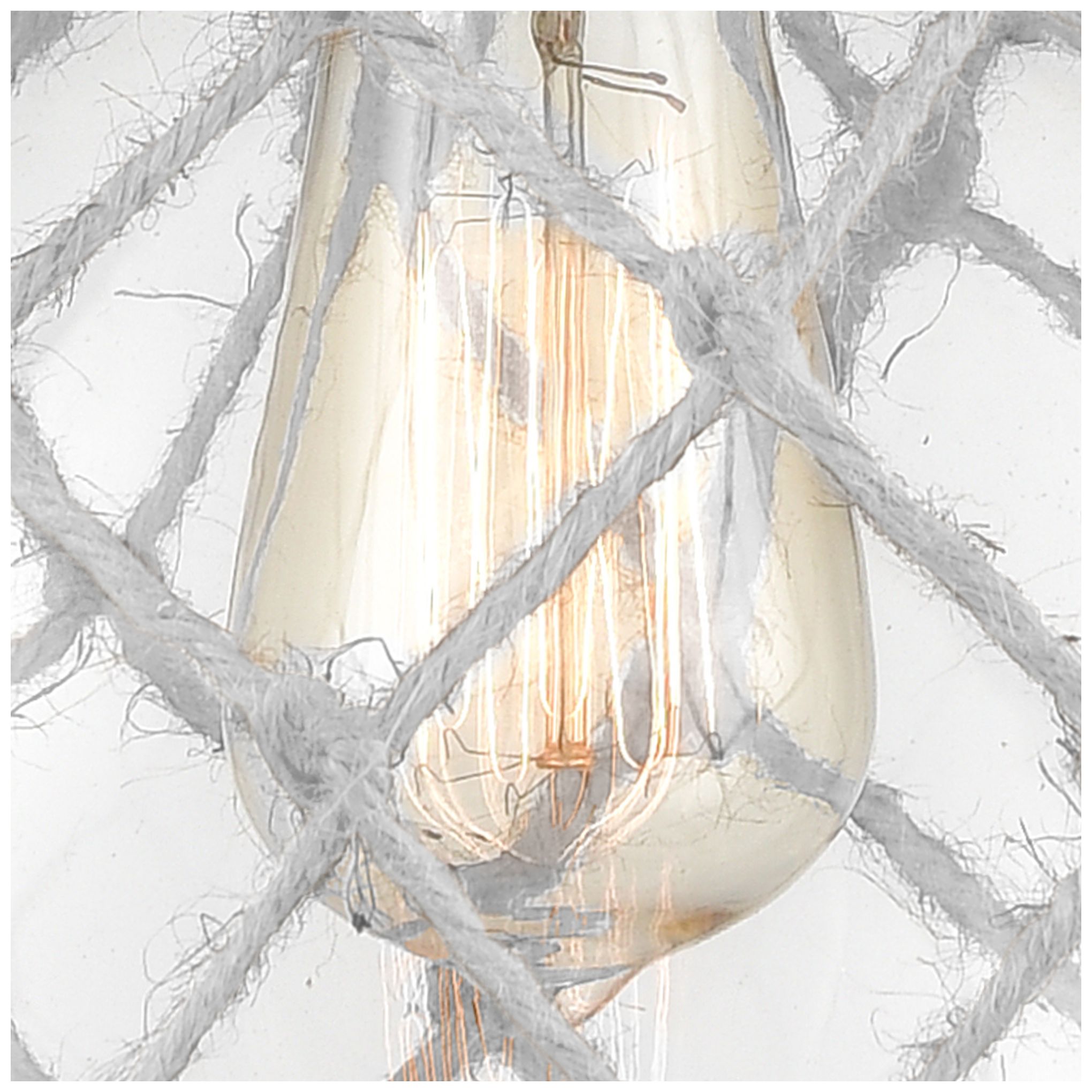 Image 4 Farmhouse Rope 8"W Polished Nickel Cord Mini Pendant Clear and White S more views