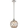Farmhouse Rope 8"W Polished Nickel Stem Mini Pendant Clear and Brown S