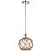 Farmhouse Rope 8"W Polished Nickel Stem Mini Pendant Clear and Brown S