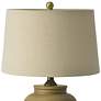Farmhouse Weathered Green Wood Band Canister Table Lamp