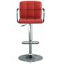 Farness Red Faux Leather Adjustable Bar Stools Set of 2