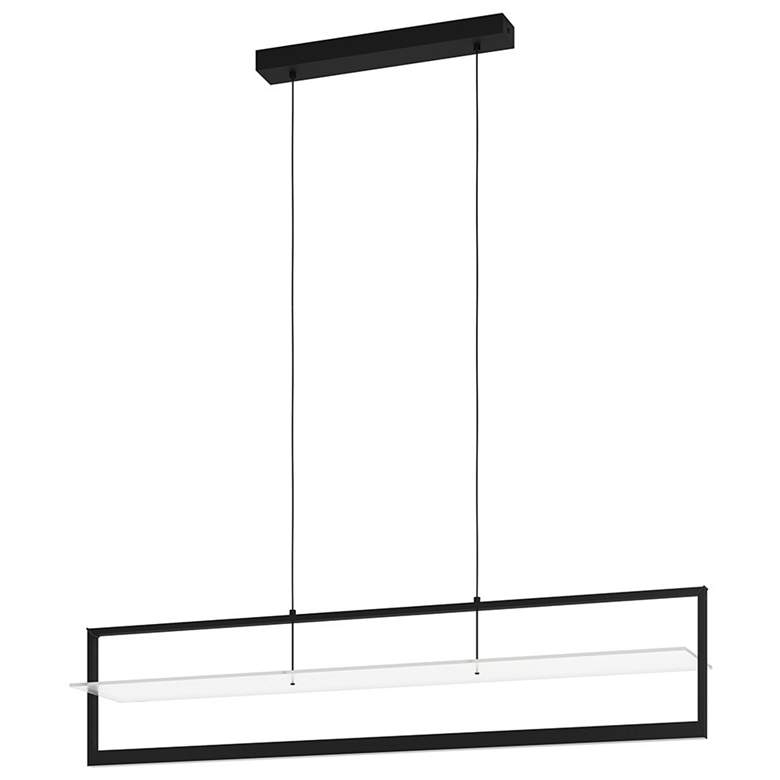 Image 1 Farneta LED Linear Pendant - Structured Black Finish - Satin Acylic Shade