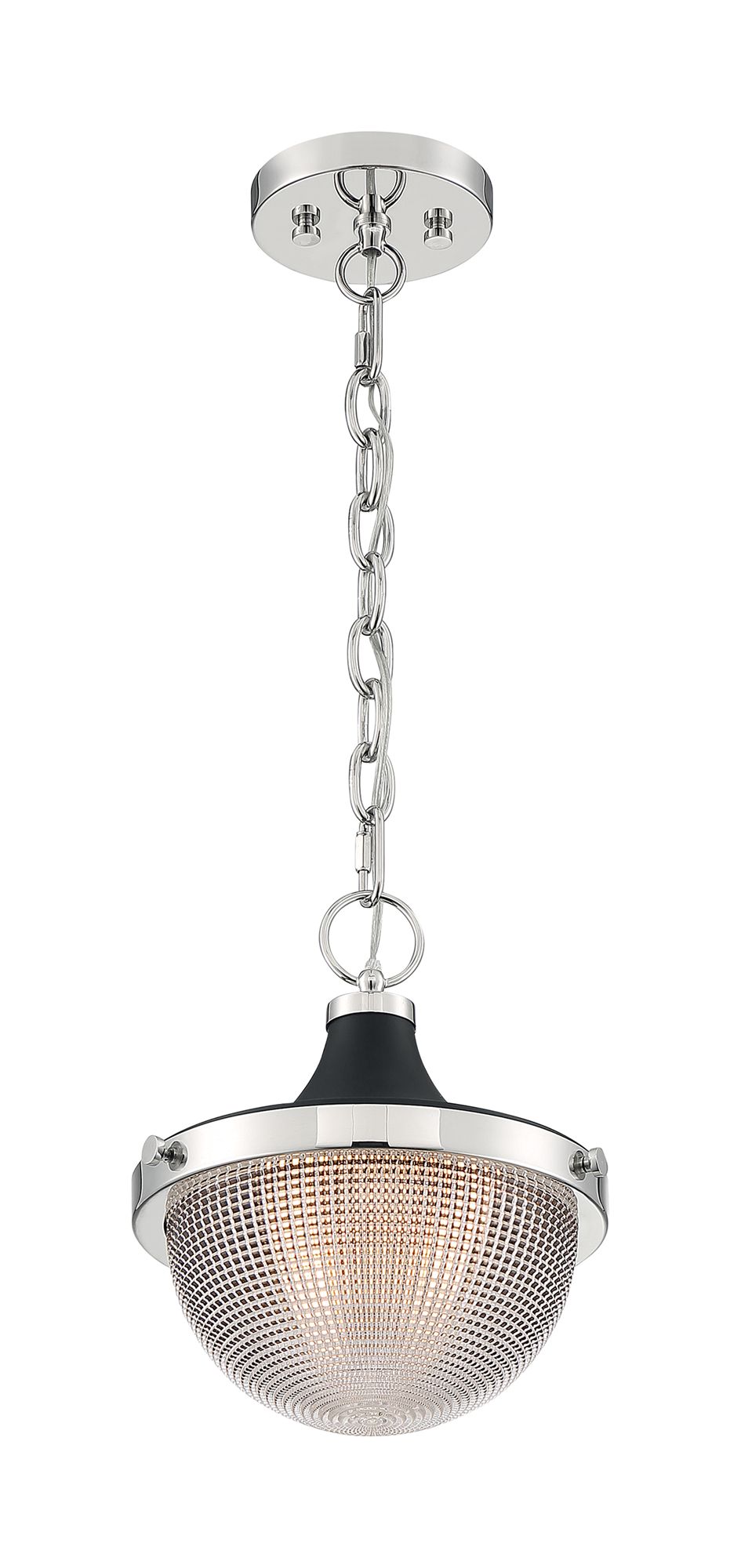 Image 2 Faro; 1 Light; Small Pendant; Polished Nickel Finish w/ Black Accents more views