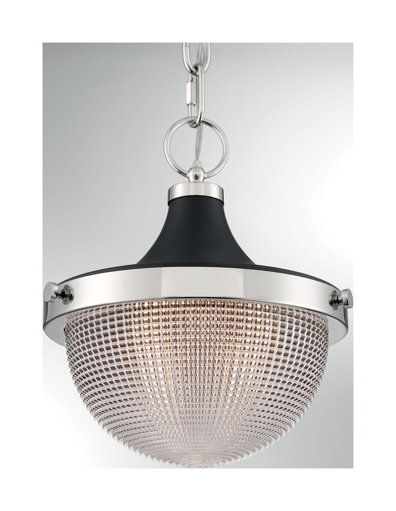 Image 3 Faro; 1 Light; Small Pendant; Polished Nickel Finish w/ Black Accents more views