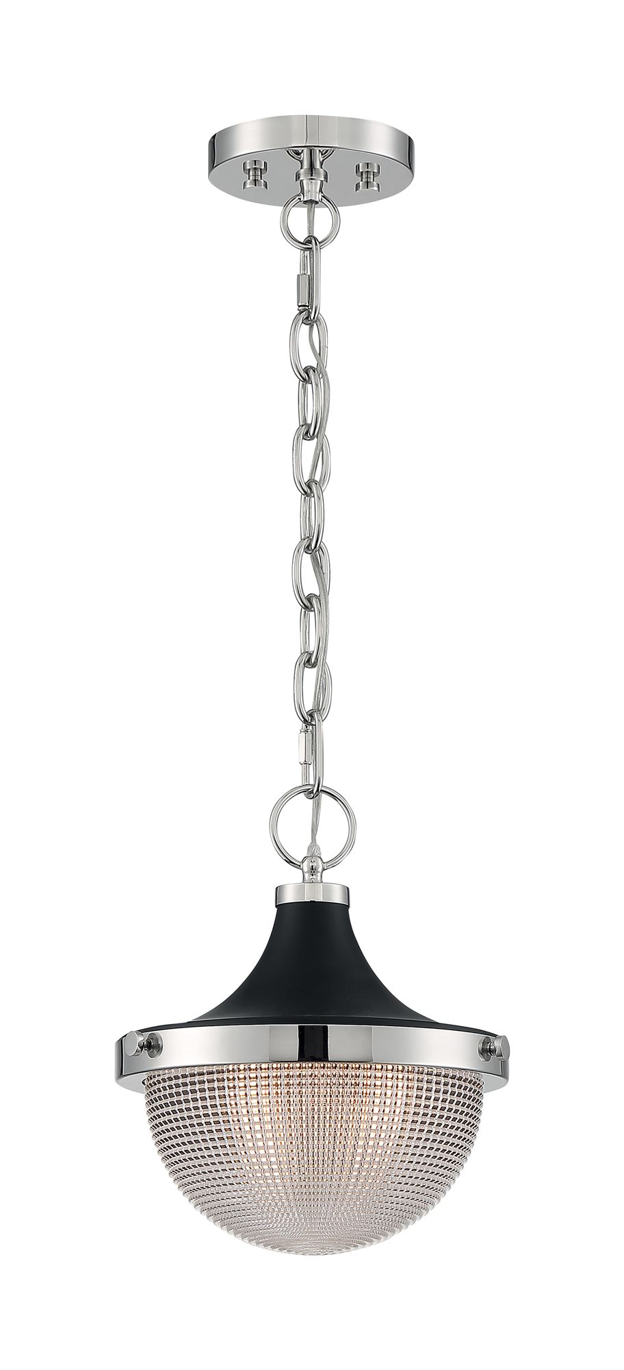 Image 4 Faro; 1 Light; Small Pendant; Polished Nickel Finish w/ Black Accents more views