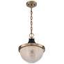 1_Faro 10" Wide Burnished Brass and Black Pendant Light