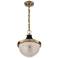 Faro 10" Wide Burnished Brass and Black Pendant Light