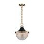3_Faro 10" Wide Burnished Brass and Black Pendant Light more views