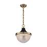 4_Faro 10" Wide Burnished Brass and Black Pendant Light more views