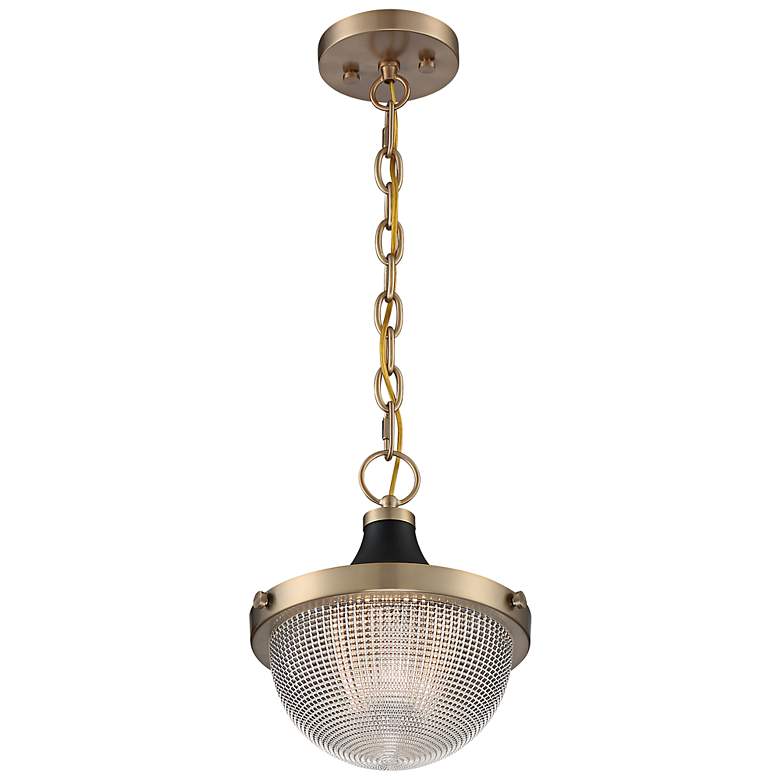 Image 1 Faro 10" Wide Burnished Brass Mini Pendant