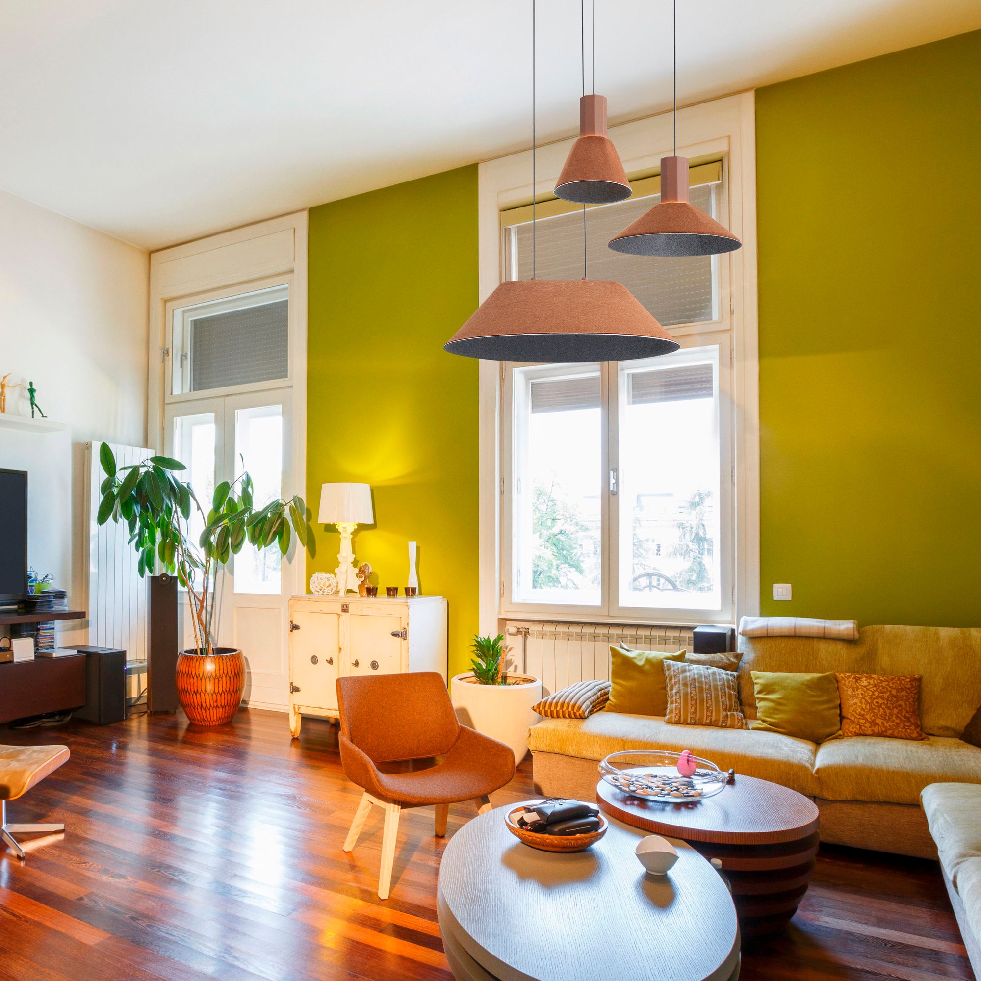 Faroe 13" LED Pendant in Coffee/Black