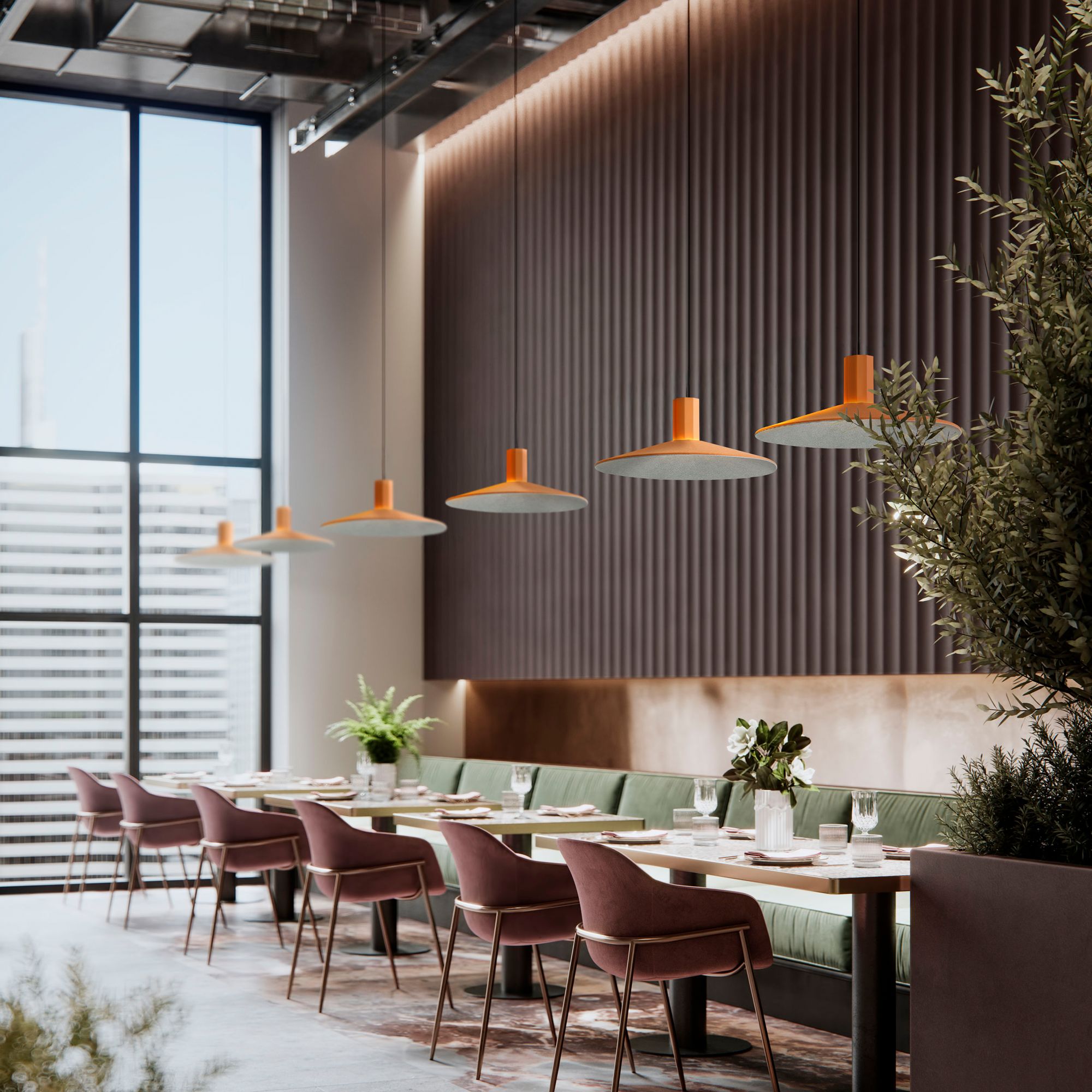 Faroe 20" LED Pendant in Earth Yellow/Grey