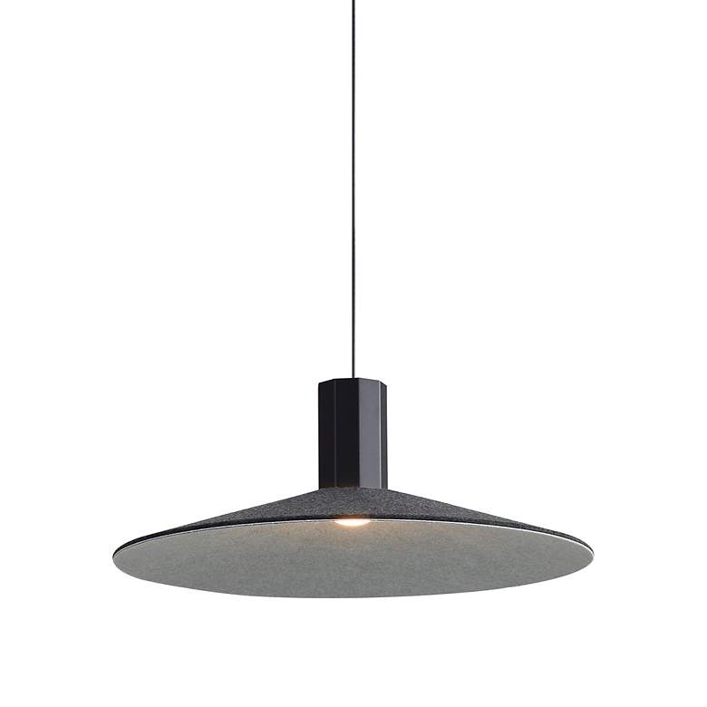 Image 2 Faroe 20" LED Pendant in Flecked Black/Grey more views