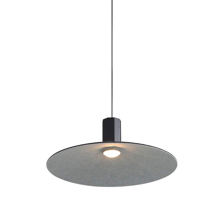 Image 4 Faroe 20" LED Pendant in Flecked Black/Grey more views