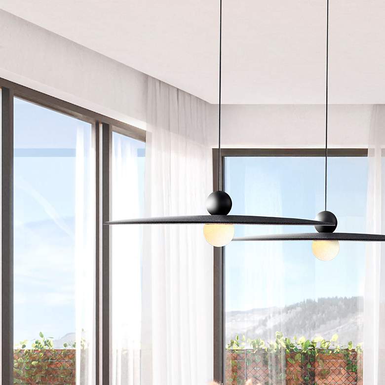 Image 6 Faroe 24" LED Pendant in Flecked Black/Grey more views