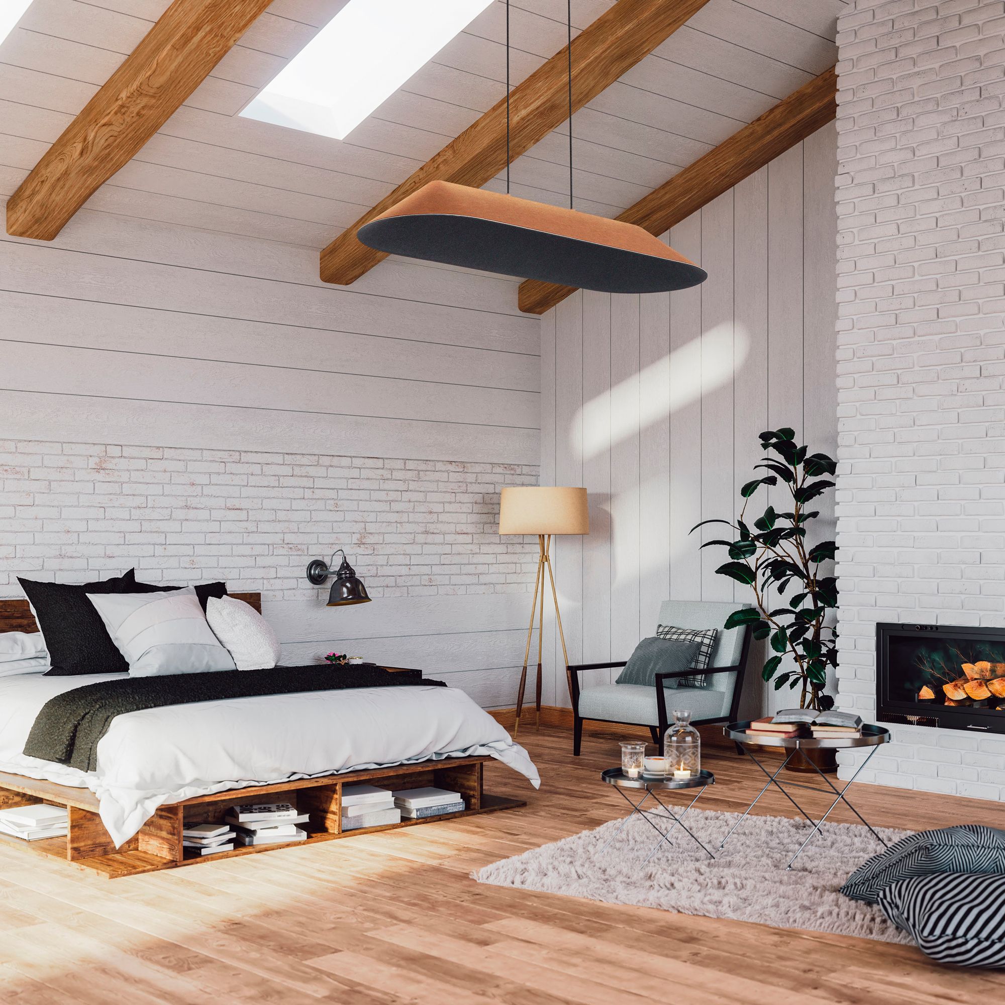 Faroe 43" LED Linear Pendant in Coffee/Black