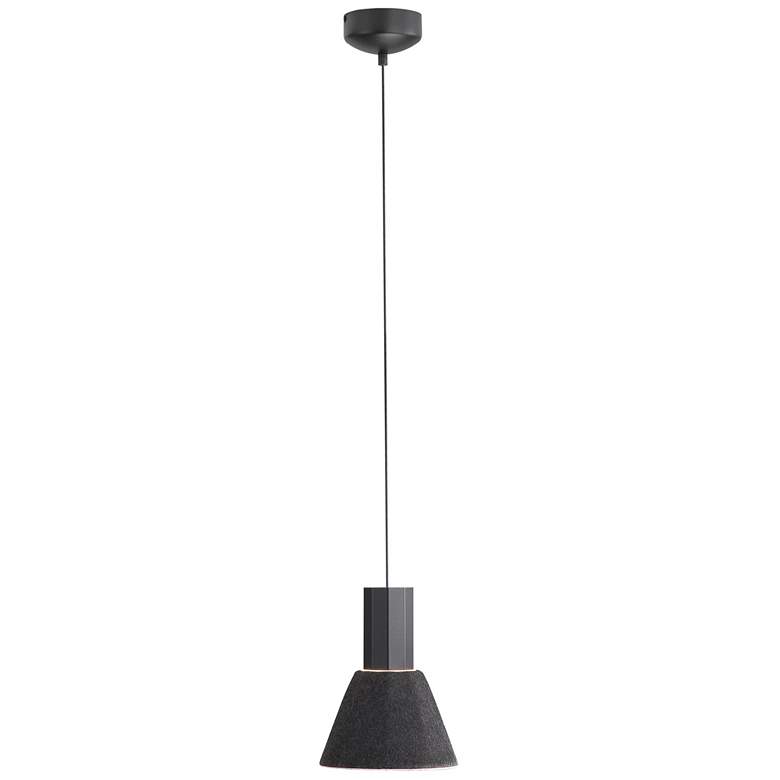 Image 1 Faroe 8" LED Pendant in Flecked Black/Grey